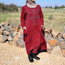 Load image into Gallery viewer, Sema Embroidered Brushed Cotton Maxi Dress