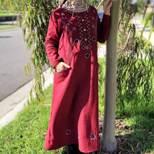 Load image into Gallery viewer, Sema Embroidered Brushed Cotton Maxi Dress