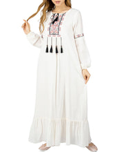 Load image into Gallery viewer, Sahara Embroidered Boho Maxi Dress