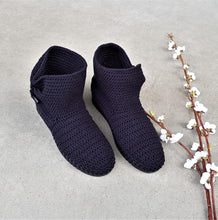 Load image into Gallery viewer, Handmade Crochet Boots with Button Detail