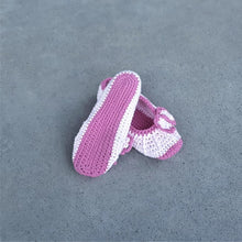 Load image into Gallery viewer, Girls' Crochet Ballerina Slippers with Bow