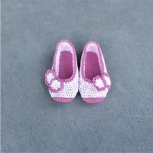 Load image into Gallery viewer, Girls' Crochet Ballerina Slippers with Bow