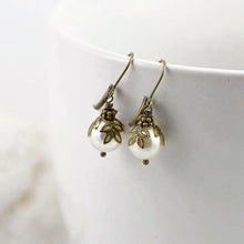 Load image into Gallery viewer, Vintage Style Bronze Earrings Fitted with Swarovski Pearls