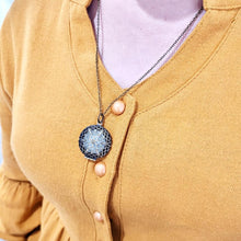 Load image into Gallery viewer, Essential Oil Diffuser Locket Necklace - Bronze Floral Star Filigree