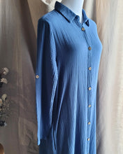 Load image into Gallery viewer, Hanna Cotton Muslin Tunic Shirt | Modest Cotton Shirt Dress
