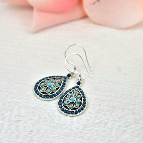 lightweight-ethnic-vintage-boho-style-turquoise-beaded-drop-earrings-with-sterling-silver-hooks